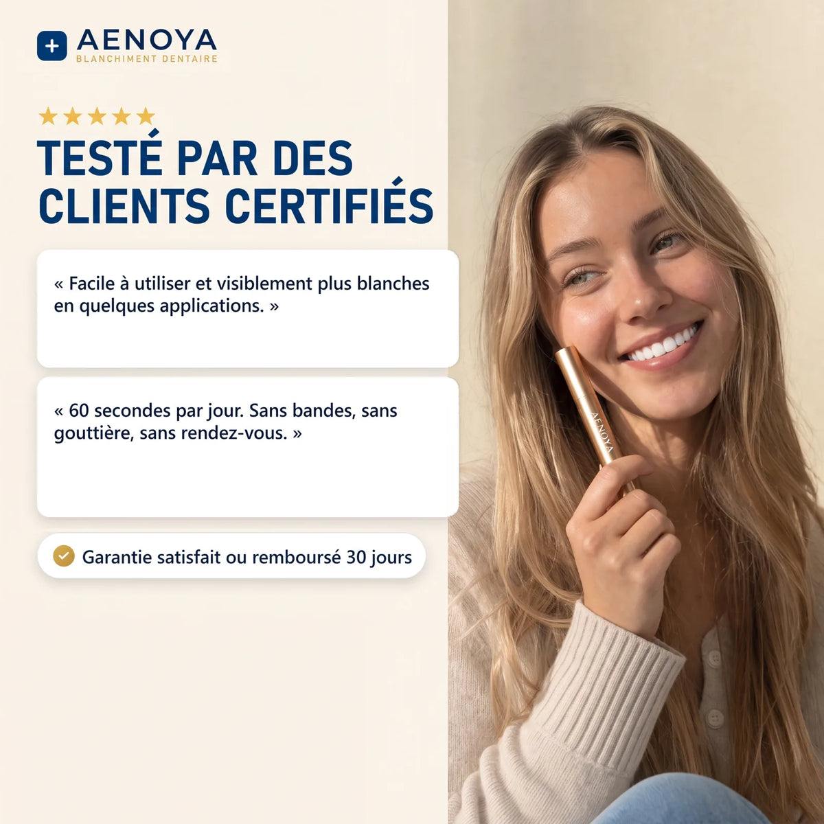 Stylo Blanchissant testé par des clients certifiés