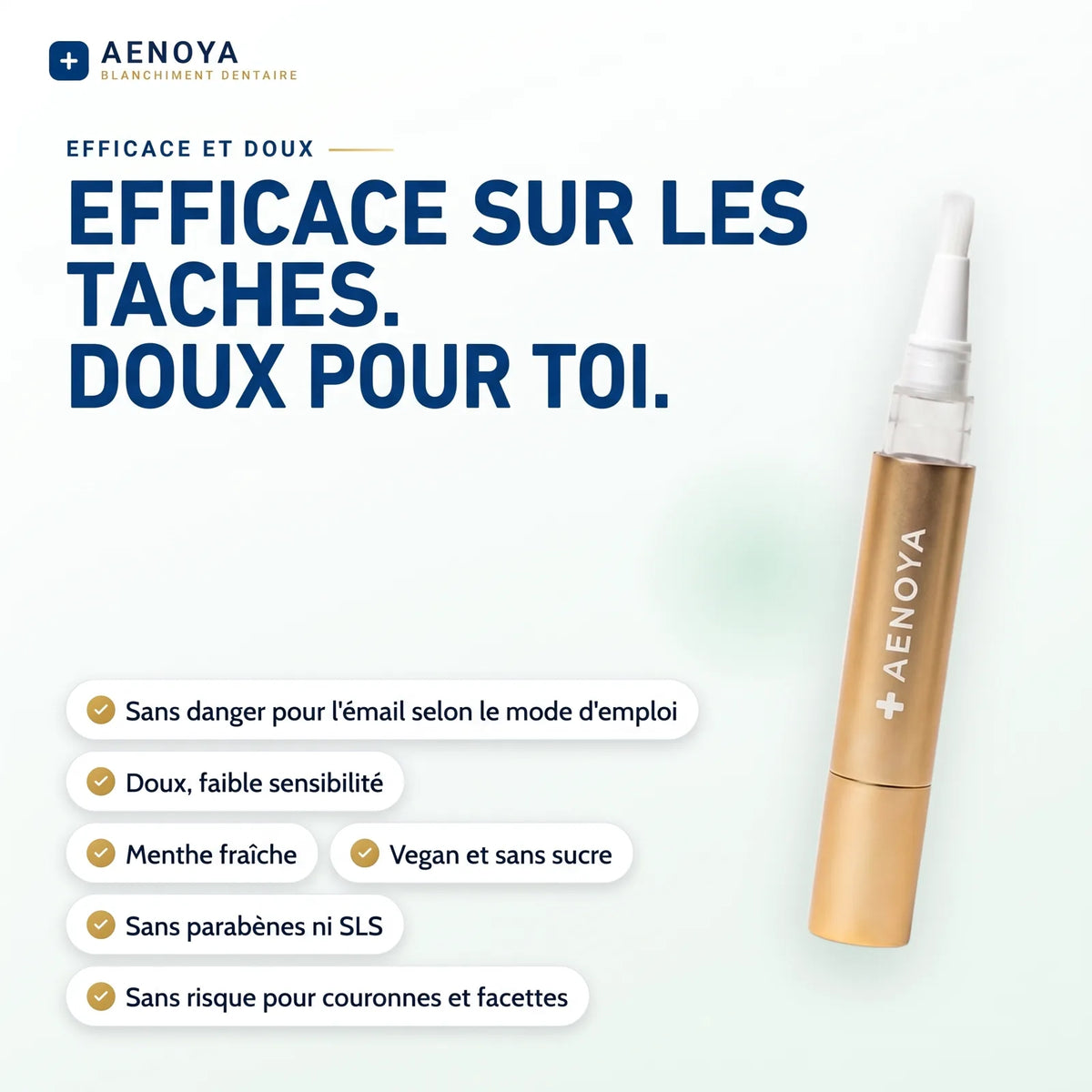 Efficace sur les taches, doux pour les dents