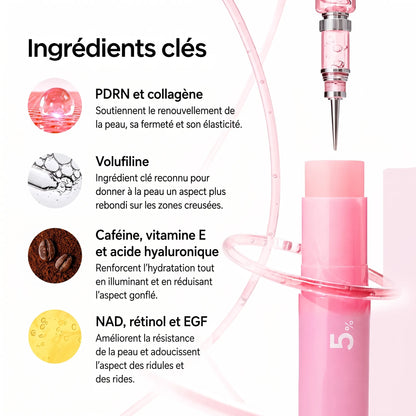 Ingrédients clés : PDRN, collagène, Volufiline, caféine, NAD et rétinol