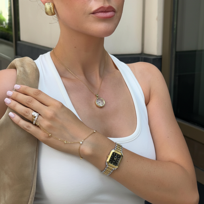 Acier inoxydable bicolore haut de gamme / Noir