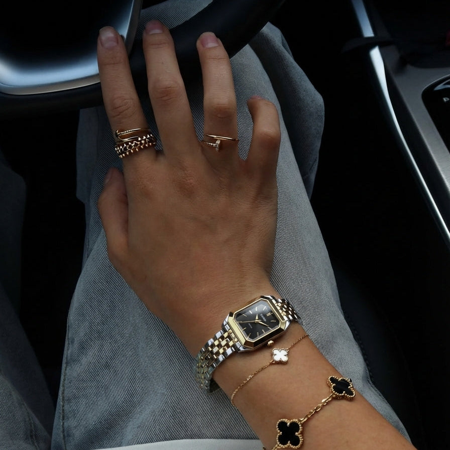 Acier inoxydable bicolore haut de gamme / Noir