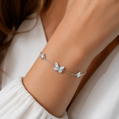 Bracelet papillon lumineux (ARGENT 925)