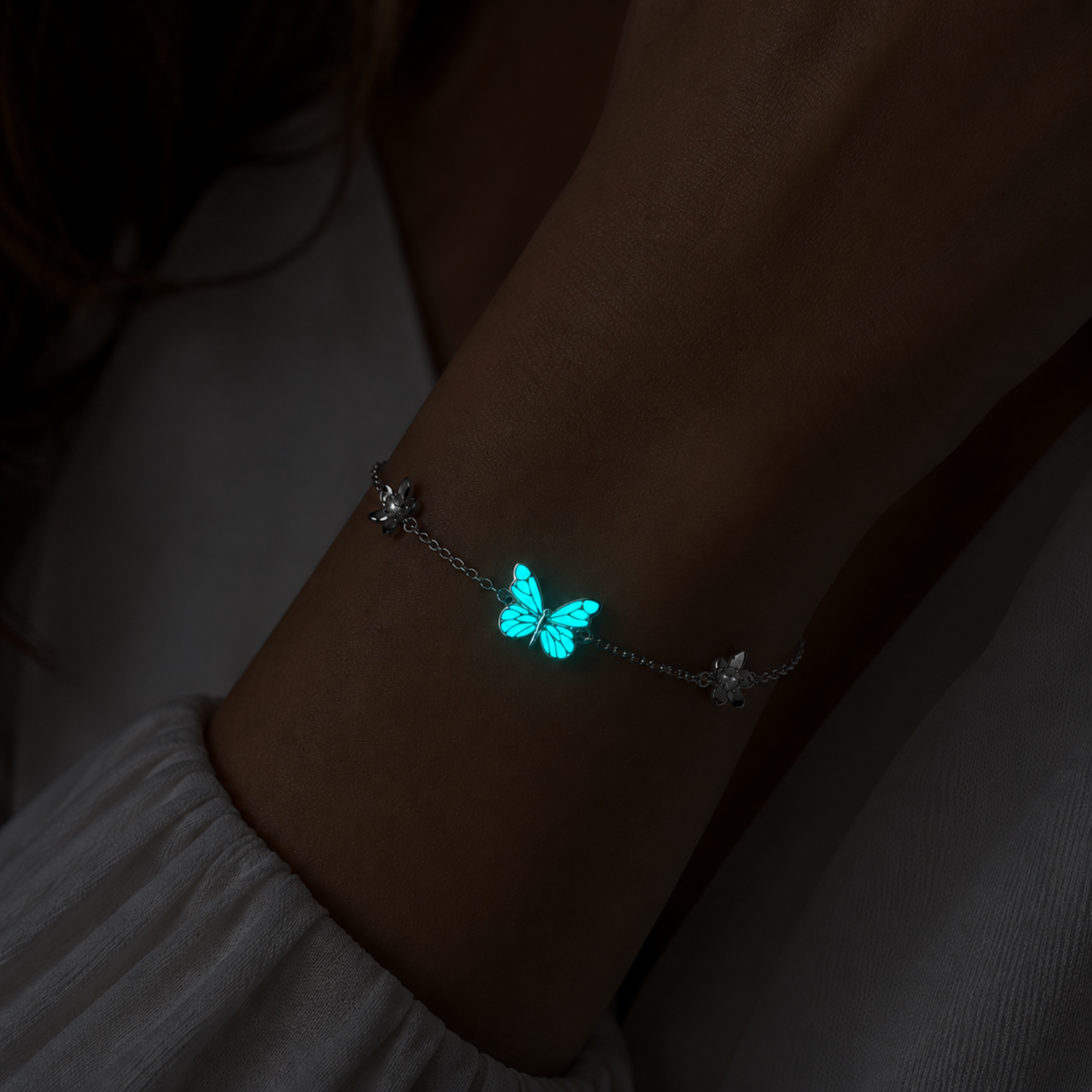 Bracelet papillon lumineux (ARGENT 925)
