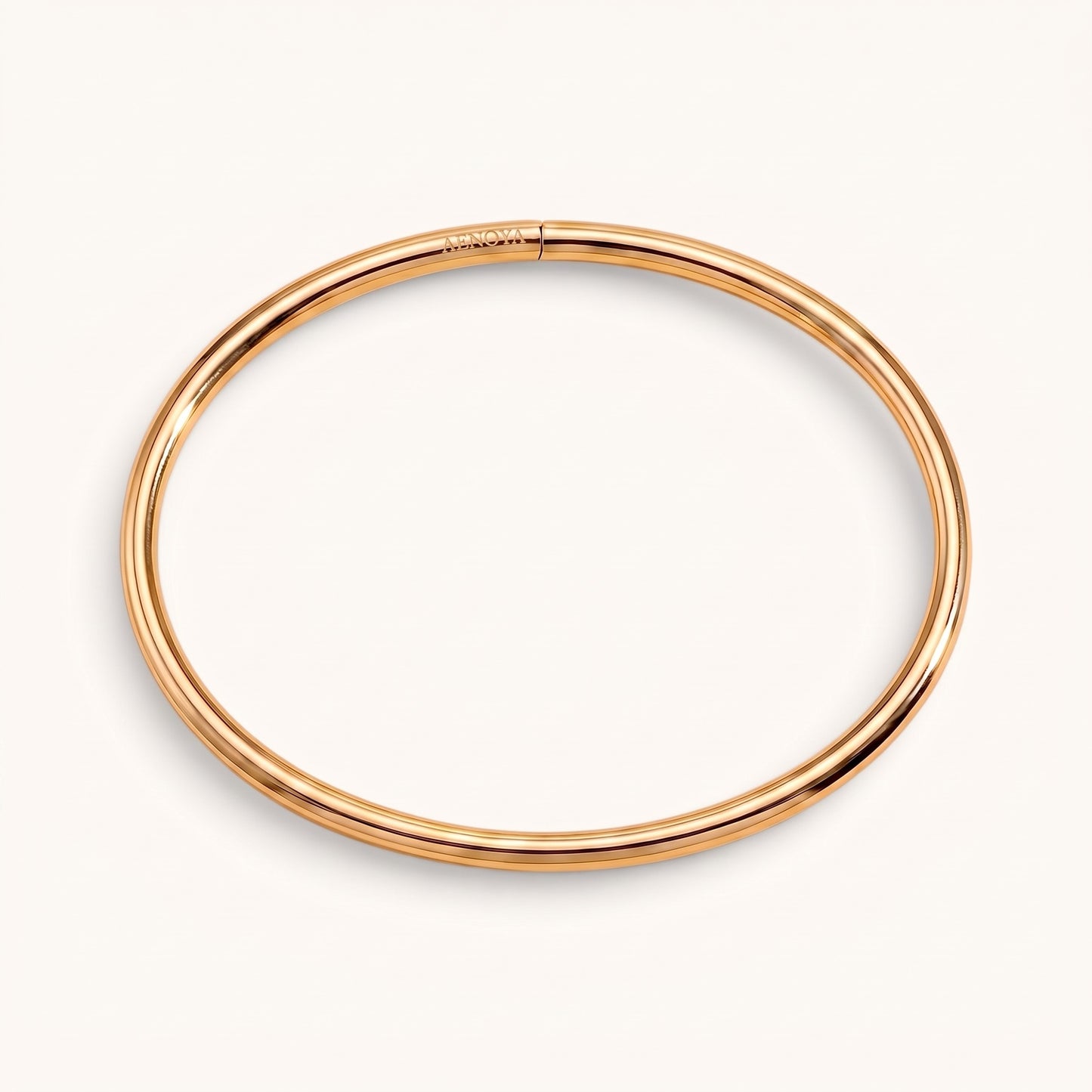 Bracelet de cheville Halo Aenoya doré 18K, jonc sans fermoir gravé Aenoya