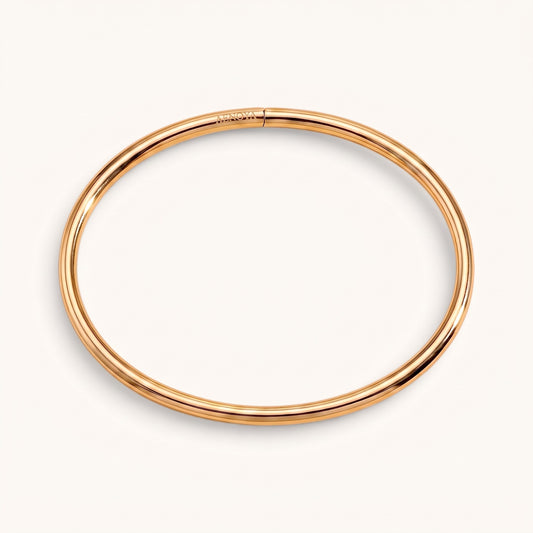 Bracelet de cheville Halo Aenoya doré 18K, jonc sans fermoir gravé Aenoya