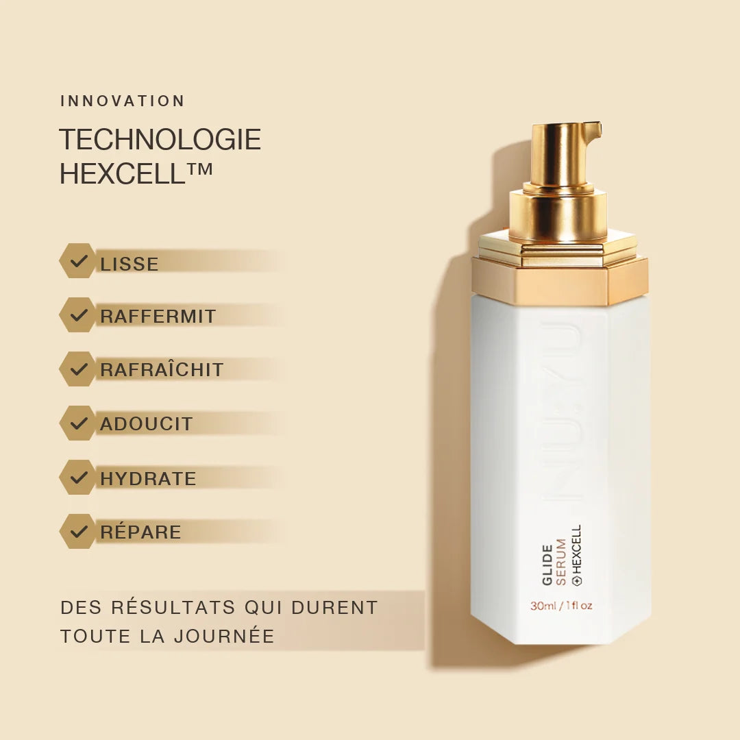 Technologie Hexcell : lisse, raffermit, rafraîchit, adoucit, hydrate, répare