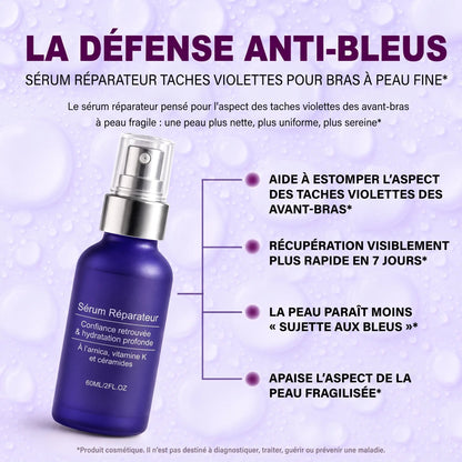 Infographie : quatre bienfaits du sérum pour les avant-bras à peau fine