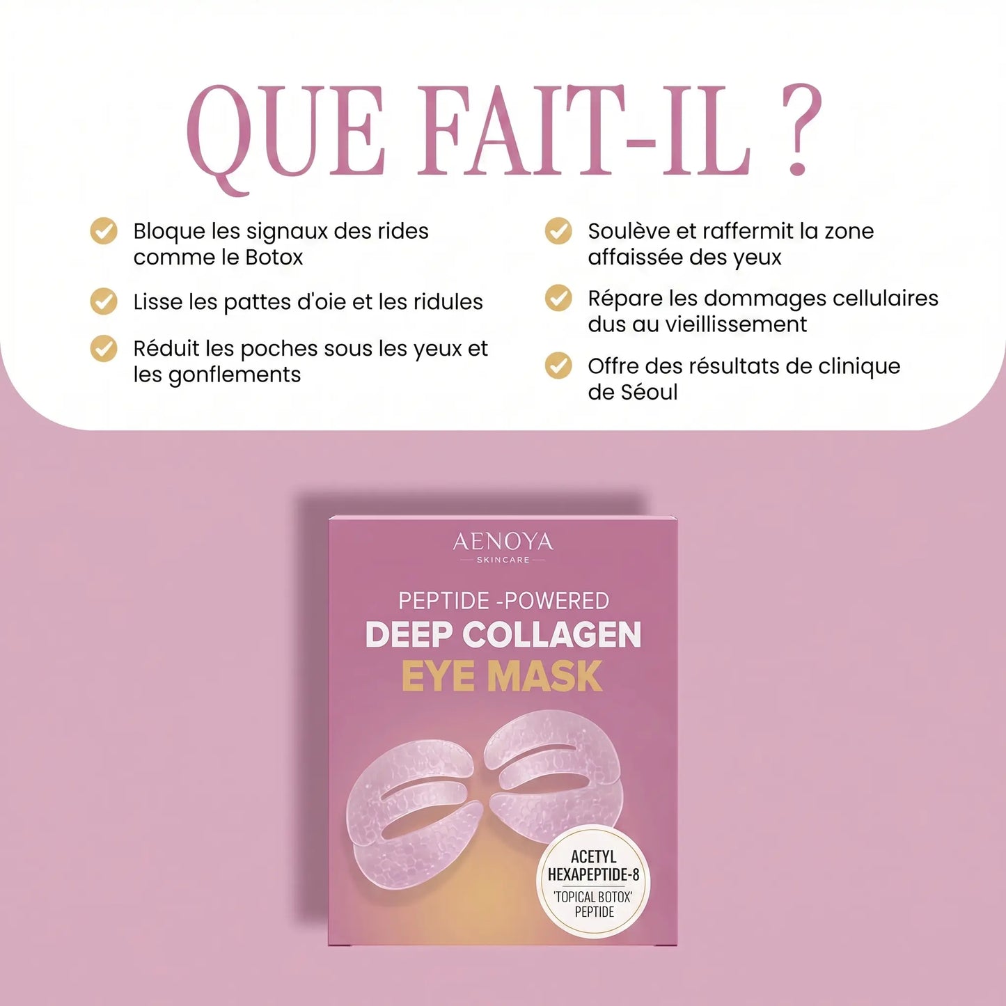 Masque yeux repulpant au collagène profond & peptides anti-rides