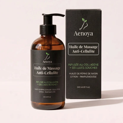 Huile de massage anti-cellulite (enrichie en collagène et en cellules souches)