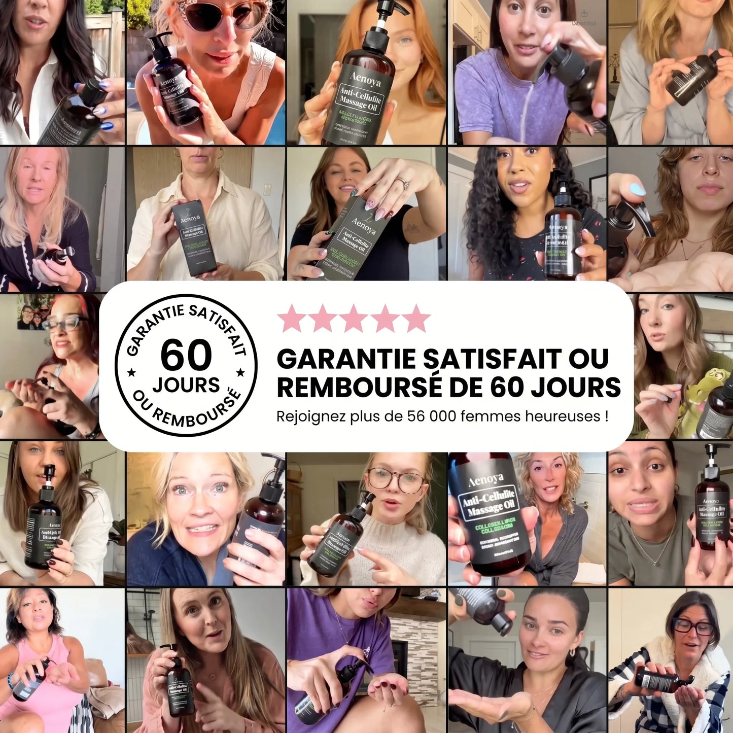 Huile de massage anti-cellulite (enrichie en collagène et en cellules souches)