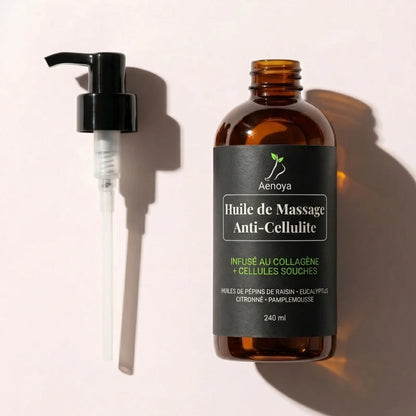 Huile de massage anti-cellulite (enrichie en collagène et en cellules souches)