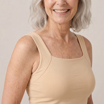 Débardeur à maintien intégré porté, coloris nude