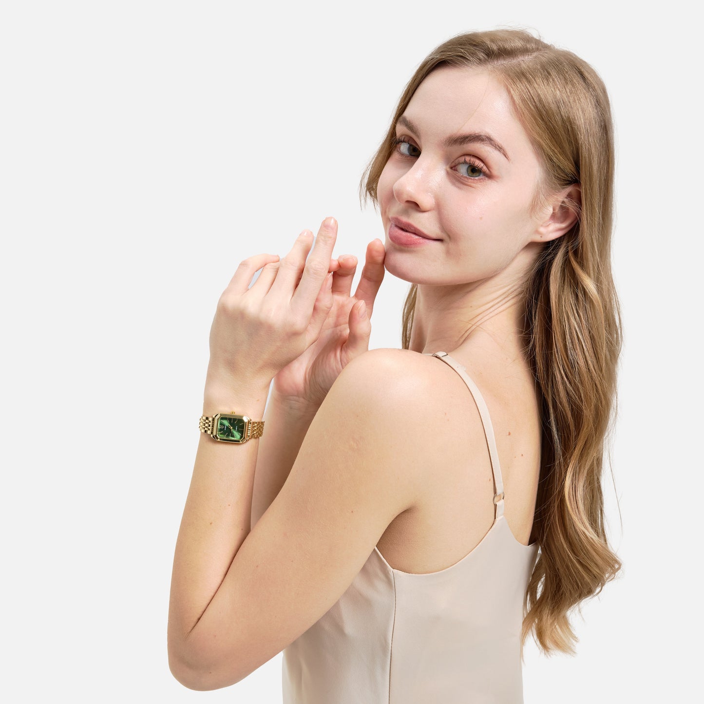 Acier inoxydable plaqué or 14 carats de qualité supérieure / Vert