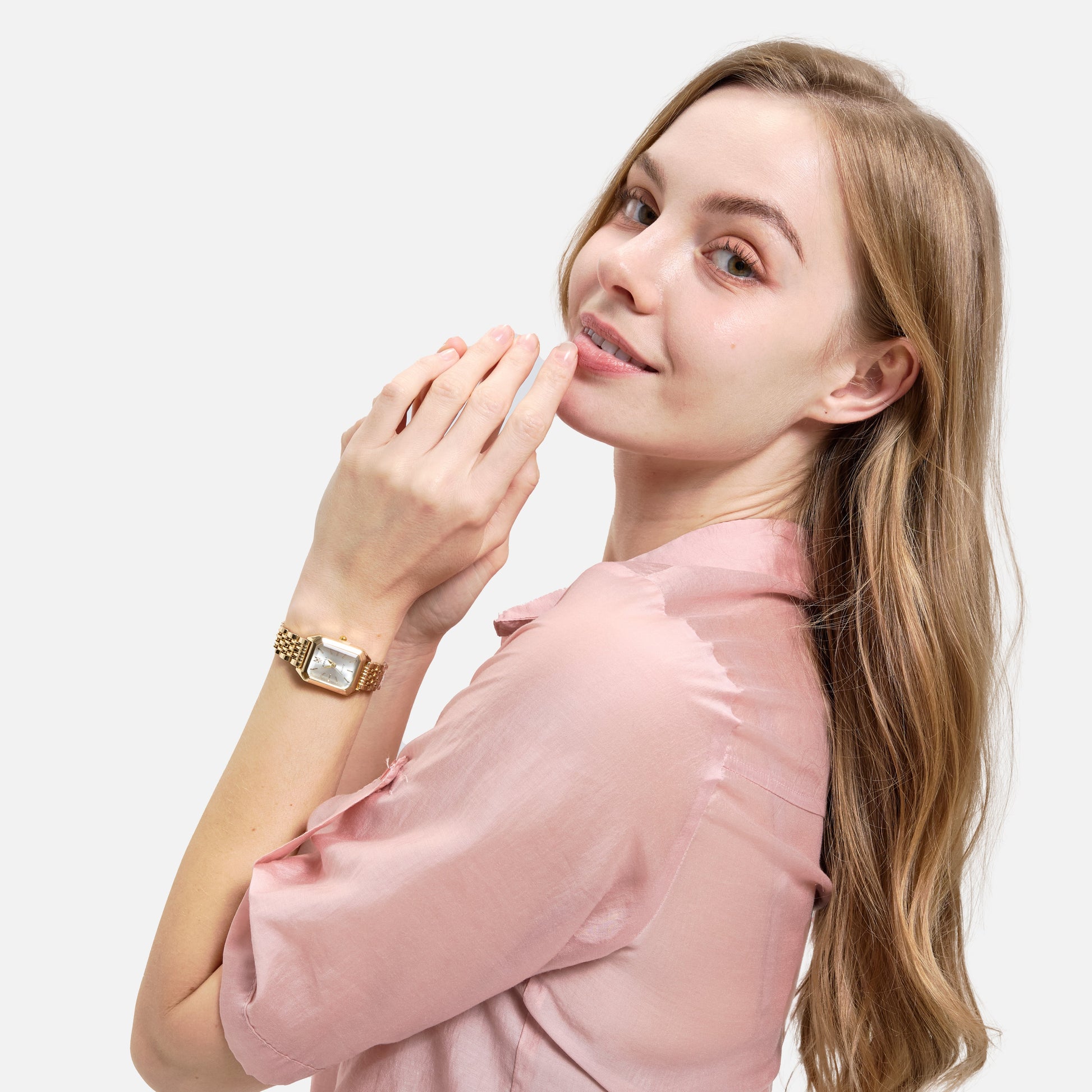 Acier inoxydable plaqué or 14 carats de qualité supérieure / Blanc