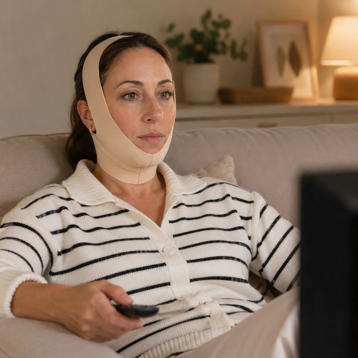 Le bandeau port&eacute; devant la t&eacute;l&eacute;vision